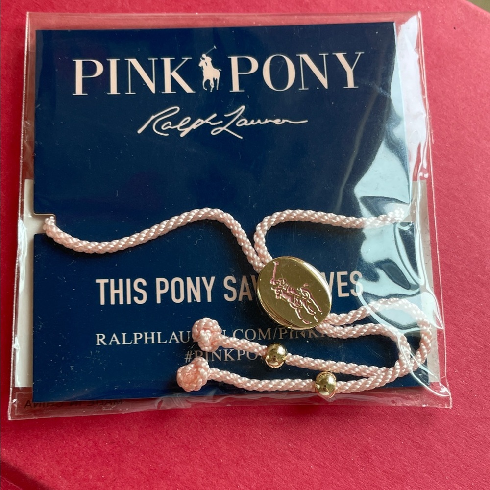 Ralph Lauren Pink Pony Bolo Accent Bracelet